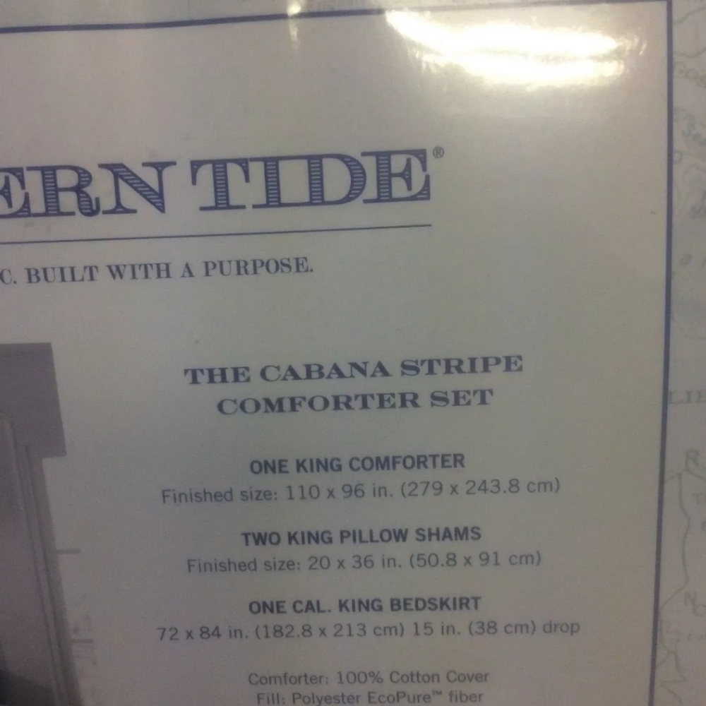 New Southern Tide King comforter set Cabana Stripe - Picture 3 of 5